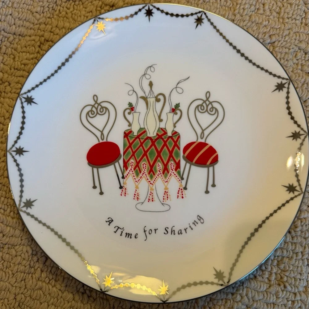 🎄🎅 NWT - Lenox Merry and Bright set of 4 Christmas dessert plates